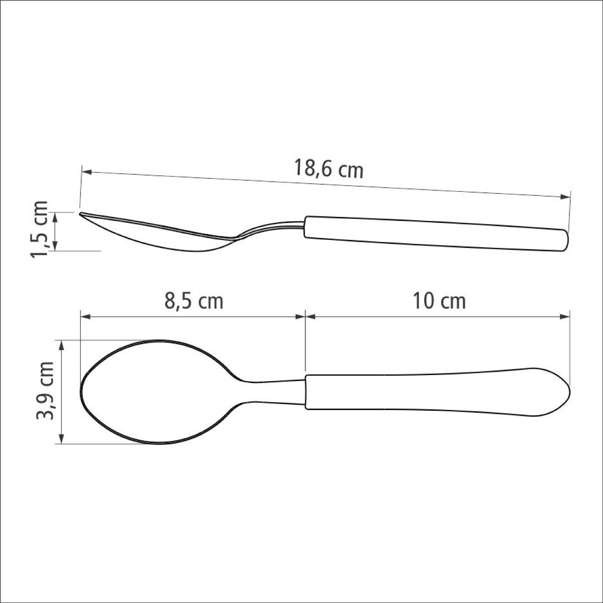 Kit 2 Colher de Mesa Tramontina Leme Inox Cabo Preto - 6