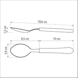 Kit 2 Colher de Mesa Tramontina Leme Inox Cabo Preto - 6