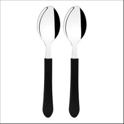 Kit 2 Colher de Mesa Tramontina Leme Inox Cabo Preto - 1