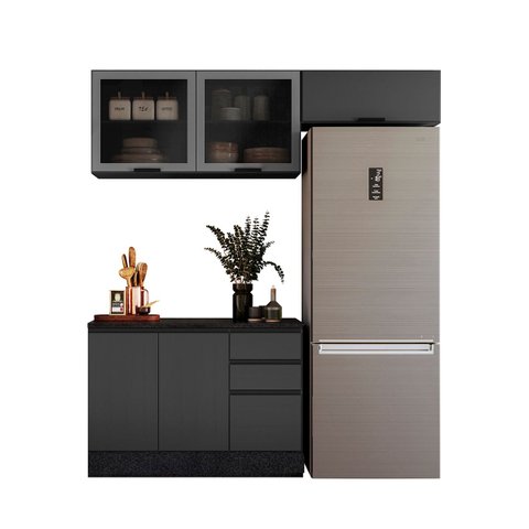 Conjunto Cozinha Etna Modulado 6 Portas e 2 Gavetas e Rodapé