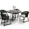 Kit Mesa Wine e 4 Cadeiras Área Externa Espaço Gourmet Corda Náutica Bethari D04 Preto - Lyam - 1