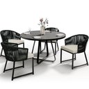 Ver imagem 1 de Kit Mesa Wine e 4 Cadeiras Área Externa Espaço Gourmet Corda Náutica Bethari D04 Preto - Lyam