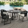 Kit Mesa Wine e 4 Cadeiras Área Externa Espaço Gourmet Corda Náutica Bethari D04 Preto - Lyam - 5