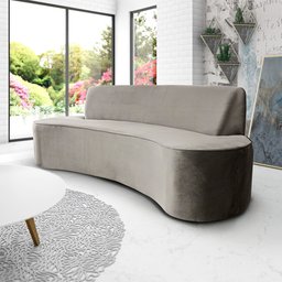 Sofá 04 Lugares 210 cm Mônaco Veludo Bege - CasaePoltrona - 2