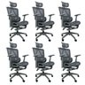 Kit 6 Cadeiras de Escritório Presidente Executiva Oficial Titan Cinza - 1