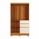 Ver imagem 6 de Guarda Roupa Casal Brunela 5 Portas 2 Gavetas com Cabideiro e Prateleira Yescasa Marrom/Off White