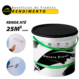 Tinta Látex Econômica Acrílica Base Água para Parede Fosca - 14l - Branco Neve - 6