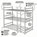 Ver imagem 5 de Treliche de Aço Industrial Solteiro 3 Camas Josy - Branco