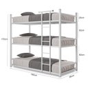 Ver imagem 4 de Treliche de Aço Industrial Solteiro 3 Camas Josy - Branco