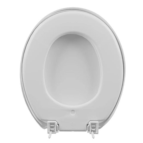 Assento Vaso Sanitário Almofadado Oval Branco + Lixeira Branca 6l Redondo com Tampa