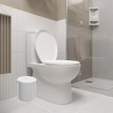 Ver imagem 3 de Assento Vaso Sanitário Almofadado Oval Branco + Lixeira Branca 6l Redondo com Tampa
