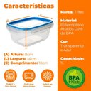 Ver imagem 6 de Pote Hermético de Plástico com Travas Retangular 1l - Tritec 5287-61360 Azul
