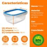 Pote Hermético de Plástico com Travas Retangular 1l - Tritec 5287-61360 Azul - 6