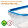 Pote Hermético de Plástico com Travas Retangular 1l - Tritec 5287-61360 Azul - 2