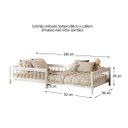 Ver imagem 3 de Cama Solteiro Infantil Montessori Elevada com Estrado Madeira Reforçada Branco Dudy Idimex