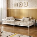 Ver imagem 1 de Cama Solteiro Infantil Montessori Elevada com Estrado Madeira Reforçada Branco Dudy Idimex