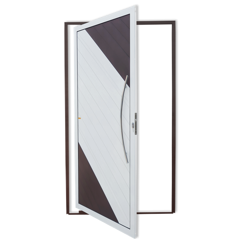 Porta Pivotante Alumínio Lambril Savana c/Puxador D.Mix Corten 120 Brimak