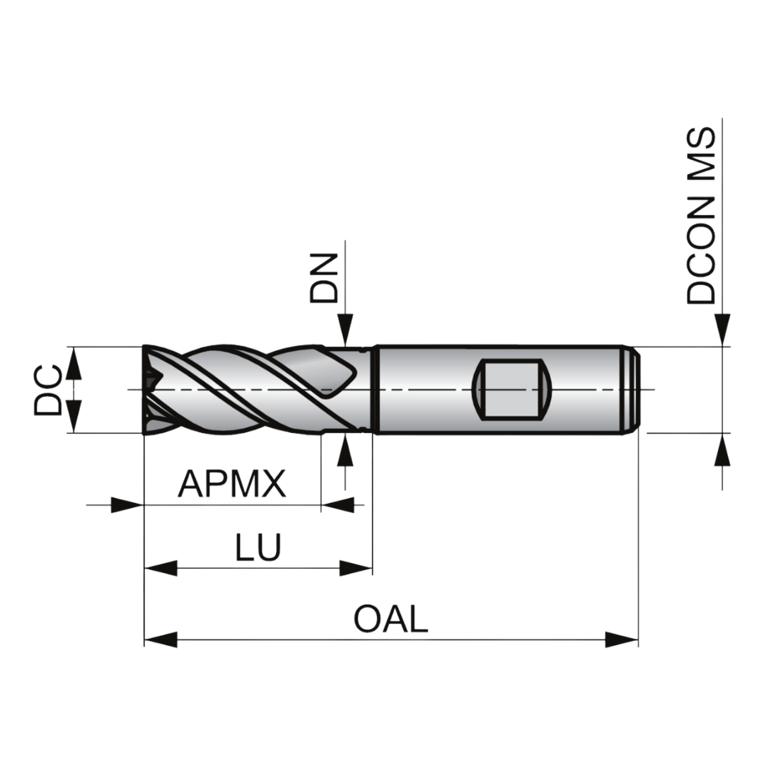 Fresa de Topo - Med. 14mm - Nof 3-6 - Din 1835b - C907 - 6