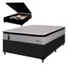 Cama Box Casal com Baú Preto + Colchão Molas Ensacadas Pillow Hyper Gel Barcelona Hellen 138x188 - 1