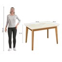 Ver imagem 3 de Mesa de Jantar em Madeira Maciça Kappesberg Canela-Off White 120cm