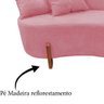 Namoradeira Sofá Feijão Luna Orgânica Veludo Rosa - 6