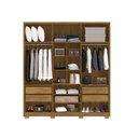 Ver imagem 4 de Guarda Roupa Casal Rima 6 Portas de Bater 4 Gavetas MDF Nature Vila Rica 203cm