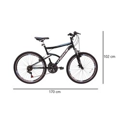 Bicicleta Mountain Bike Aro 26 Master Bp Quadro Aço Carbono Freio V-brake 21 Marchas Preto Azul - 2