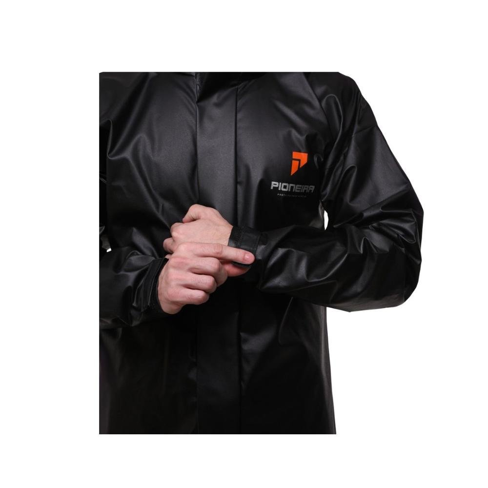 Conjunto Motoqueiro Bravo com Capuz PVC Preto P - Pioneira, Tamanho: P - 3