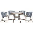 Ver imagem 1 de Mesa com 4 Cadeiras e Noronha Estofado 8 Trama Original Prata