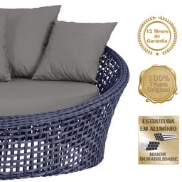 Chaise Hungria Alumínio Pintura Preta Corda Náutica E11 Trama Original - 3 Chaise Hungria Alumínio Pintura Preta Corda Náutica E11 Trama Original - 3