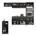 Ver imagem 4 de Cozinha Modulada com Bancada Americana Veneza Multimóveis Mp2208 Preto/branco
