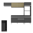 Ver imagem 6 de Cozinha Modulada com Bancada Americana Veneza Multimóveis Mp2208 Preto/branco