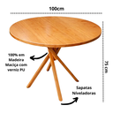 Ver imagem 2 de Mesa June Redonda 100% Madeira Maciça 70cm