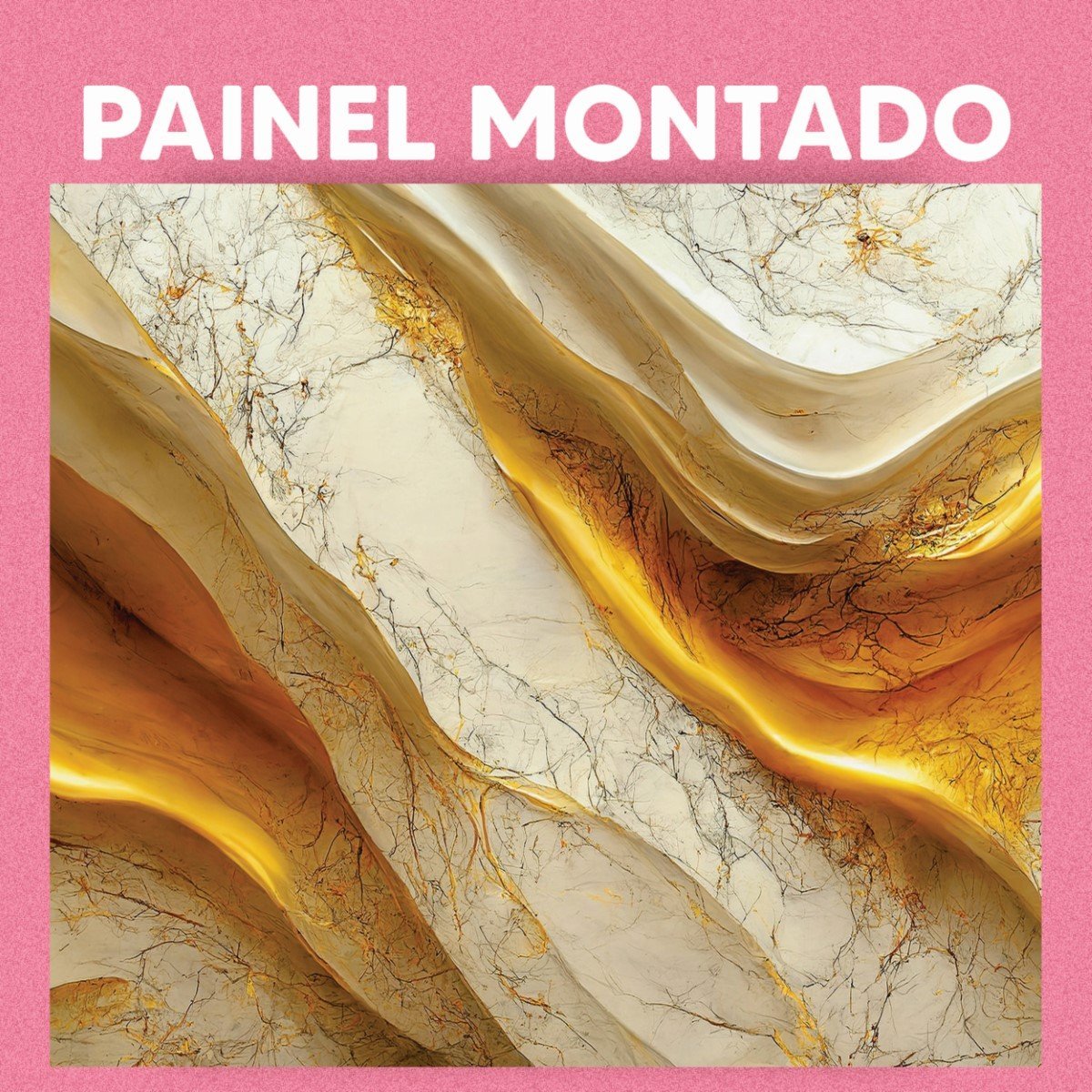 Papel de Parede Painel 3D Mármore White Ouro 2,5M Revestimento Auto Colante Brilho Marmorizado - 3