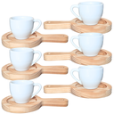 Ver imagem 1 de Jogo 6 Xícaras Café Expresso 75ml Porcelana C/ Pires Panela