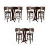 Kit 3 Jogos Bistrô Anatômico Imbuia Com 2 Banquetas Estofado Marrom Para RestaurantesMarrom - 1