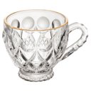 Ver imagem 1 de Jogo 12 Xícaras para Café 80ml Vidro Fio de Ouro Lile Lyor Cafezinho Clínica Recepção