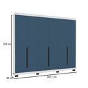 Ver imagem 4 de Guarda-roupa Casal Madrid 6 Portas 4 Gavetas Azul/branco - Politorno