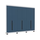 Ver imagem 2 de Guarda-roupa Casal Madrid 6 Portas 4 Gavetas Azul/branco - Politorno