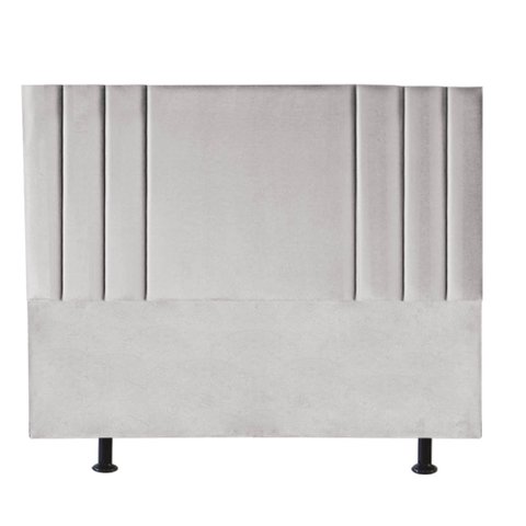 Cabeceira Grécia Cama Box Casal 160 Cm Suede Cinza Claro