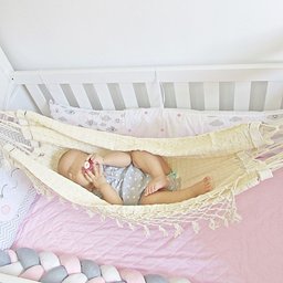 Rede de Dormir para Berço de Bebê 100% Algodão Várias Cores:cru - 3