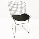 Ver imagem 2 de Kit 2 Cadeiras para cozinha BERTOIA cromadas assento preto - Poltronas do Sul