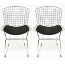 Ver imagem 1 de Kit 2 Cadeiras para cozinha BERTOIA cromadas assento preto - Poltronas do Sul