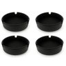 Kit 4 Cinzeiro de Silicone Redondo Resistente Lavável Não Queima e Não Quebra Cor: Preto - 1