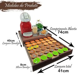 Bandeja Porta Cápsulas de Café Dolce Gusto com Gaveta Cr36 - 3
