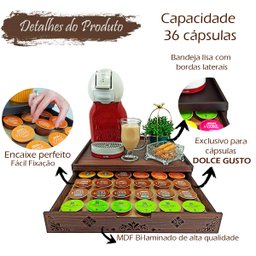 Bandeja Porta Cápsulas de Café Dolce Gusto com Gaveta Cr36 - 2