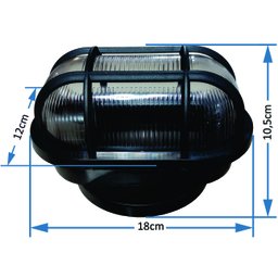 Kit 6 Arandela Oval Preta Tipo Tartaruga Pvc para Led - 2