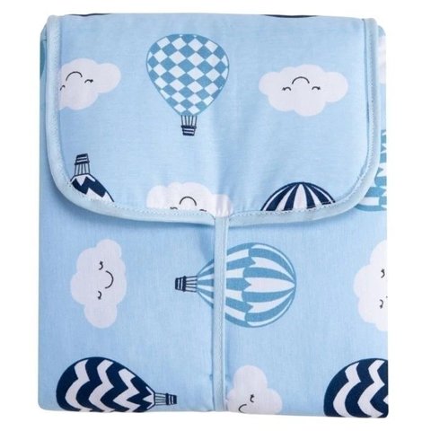 Trocador Portátil C/ Bolsos Internos - Balão Azul