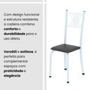 Ver mais imagens de Conjunto de Mesa Tubular 062 100x60cm Tampo em MDF com 4 Cadeiras Sara Branco/Preto Liso