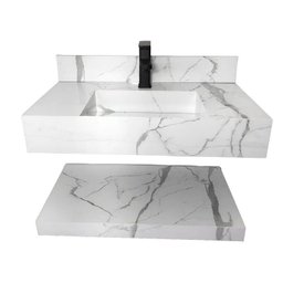 Pia em Porcenato C/prateleira Branco Carrara 71x35 - 1